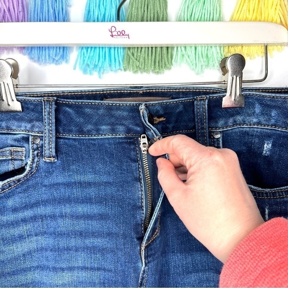 Joe’s Jeans Dark Wash Distressed Ripped High Waisted Skinny Jeans Size 28 - Picture 4 of 16